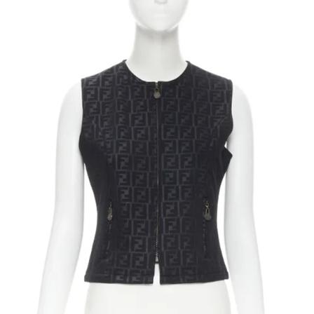 Fendi Vintage Pre-owned Polyester toppe Sort, Dame
