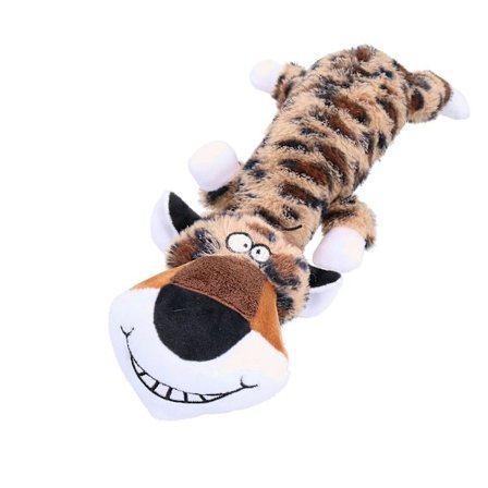 Hundleksak Valp Lektid Present Mjuk Plysch Safari Leopard Med Pip 53x13x7cm[D]