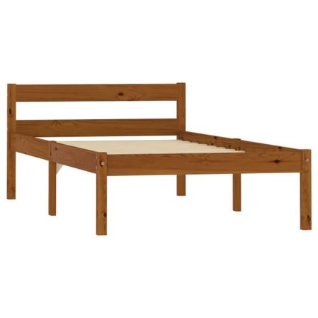 Vidaxl Sängram Honungsbrun Massiv Furu 100x200 Cm Brun