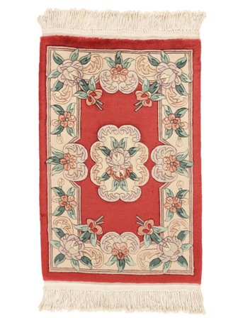 China 90 Line Teppich 60X90 Beige/Dunkelrot Wolle, China