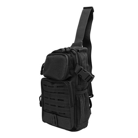 Vanntett Nylon Militær Utendørs Brystveske Høy Kapasitet Sport Camping Reiseveske Svart