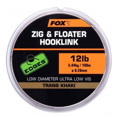 Fox Zig and Floater Hooklink Trans Khaki - 10lb (0.26mm)