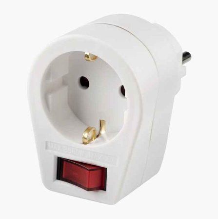 Uttag med strömbrytare schuko