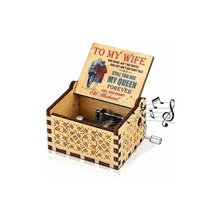 Trä Musiklåda Present till Fru Handvev Vintage Kreativ Musik