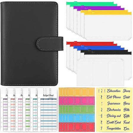 A6 Budget Binder Kontantkuvert Kortväska Utgiftsbudgetark För Att Spara Pengar Organizer Kontantkuvert