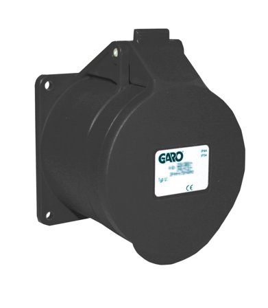 Garo UI 416-5 S Paneluttag IP44, 5-polig, 16A Svart, 5 h, Anslutningsdon & kablar