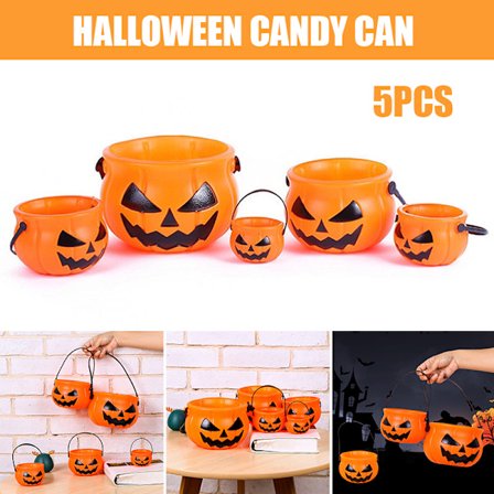 Halloween Mini Pumpa hink 10 ST Halloween Godishållare Bärbar För Barn Trick Or Treat Party Favors Heminredning