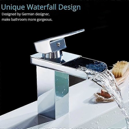 Högkvalitativ helt ny Krom Vattenfall Blandare Kran Vattenflöde Enkelt Handtag Enkel H