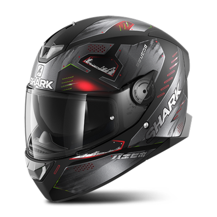 Helhjelm Shark Skwal 2 Venger Svart/Antrasitt/Rød XS