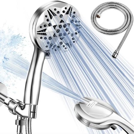 Duschmunstycke med 1,5 m Slang – Högtryck, Anti-kalk & Anti-blockering, 10 Sprutlägen_TF_TF