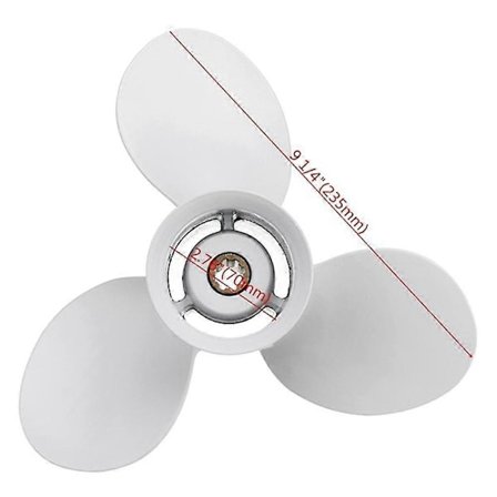 Perämoottorin potkuri 9,9 hv 15 hv 9 1/4 X 12 Veneen moottorin ruuvi Laivan merimoottorin osat 3 lapaa 8 uraa