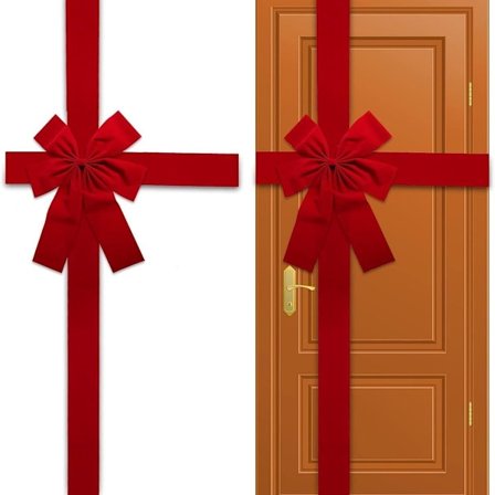 Rød Dørsløjfe Jule Dørsløjfe 4,2 MX 2 M Julebue Stor Dørsløjfe Sløjfe Festdekoration Festlig Dekoration Juledekoration Rød Jul