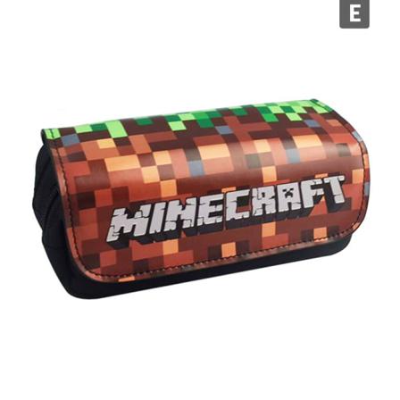 Minecraft Case Barn Pojkar Flickor Canvas Dubbel Zip