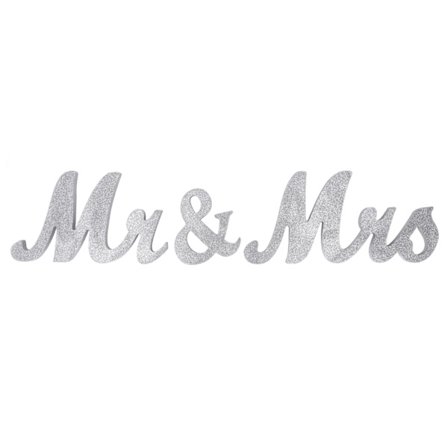 Mr ja Mrs -kyltit, puiset hopeiset kirjaimet, MR MRS -koristeet, hääjuhla- ja kodin sisustus, valokuvausrekvisiitta