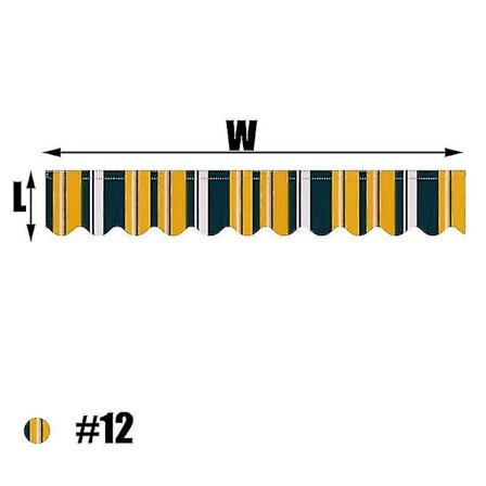 Born Pretty 2,5m/3m/3,5m/4m/5m Butiksbanner Ersättning Vattentät Tygremsor Vågig Valans Solskydd Takfönster Uterum Markis