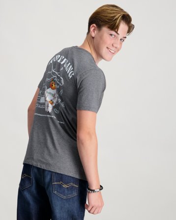 Baron Filou Backprint T-Shirt Grijs T-shirts Jongens - Kids Brand Store