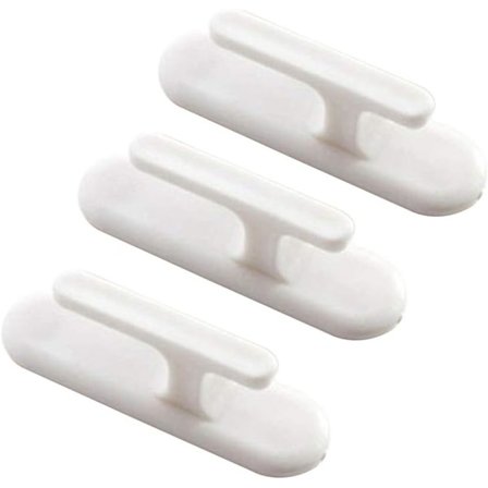 6 st Väggmonterade Gardinband Hållare Plast Gardin Spännen Självhäftande Krokar Klibbiga Gardin Hållare (Vit)