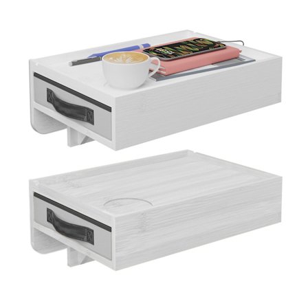 Klämbara sängbord i bambu, set om 2, med låda