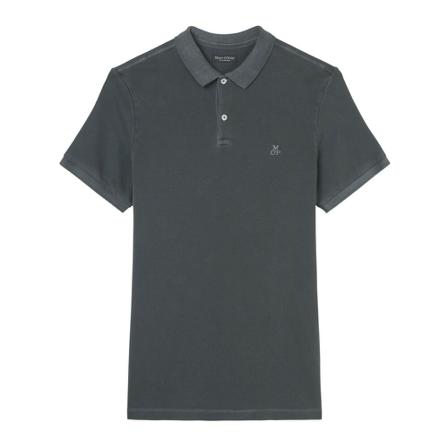 Marc O'Polo, Short sleeve polo shirt in piqué fabric Grijs, Heren, Maat:M