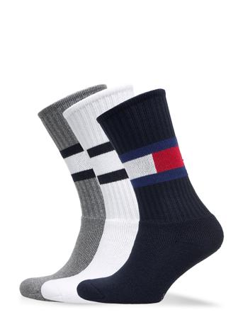 Th Men Sock 3P Flag Ecom Underwear Socks Regular Socks Hvid Tommy Hilfiger