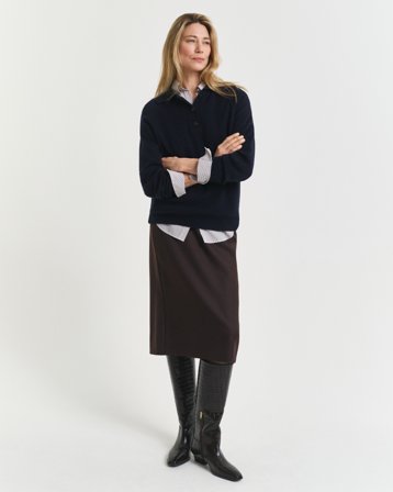 GANT Damen Bleistiftrock aus Wollmix in Midilänge (40) Braun