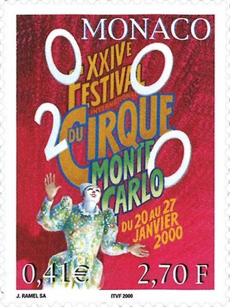 Monaco - Cirkusfestival 2000 - Postfrisk frimærke
