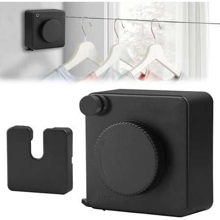 4,2 m Uttrekkbar Veggmontert Uttrekkbar Tørkesnor, Innendørs- og Utendørs Tørkestativ, Uttrekkbar Klessnor i Aluminiumlegering for Balkong, Bad