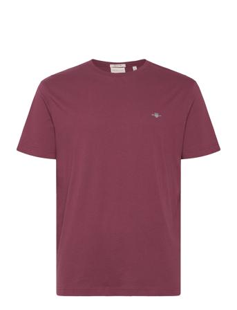 Reg Shield Ss T-Shirt Tops T-Kortærmet Skjorte Burgundy GANT