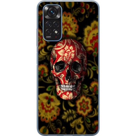 Kompatibelt Mobilskal till Xiaomi Redmi Note 11 Blommig dödskalle