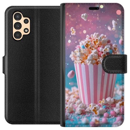 Kompatibelt Plånboksfodral till Samsung Samsung Galaxy A13 Popcorn-hink retro bio snacks rolig figur
