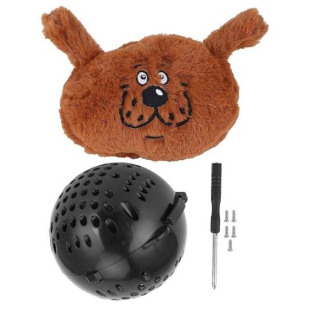 Interaktiv Plyschleksak för Hund - Skaka, Pip och Fnissa - Tecknad Valp Studsboll - Brun - Batterifri