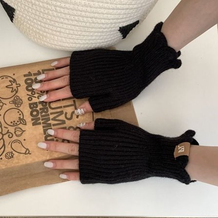 1 Par Half Finger Handskar Fingerless vantar SVART