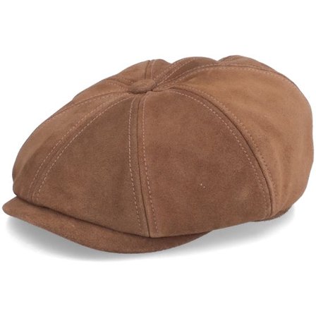 Stetson - Brun flatcap Keps - Hatteras Calf Split Brown Flat Cap @ Hatstore