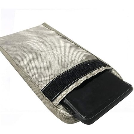 Faraday Taske Anti-Stråling Telefon Etui Signal Blokeringspose GPS RFID Skjold Privatlivsdækning til Smartphone 20x10cm Sølvgrå
