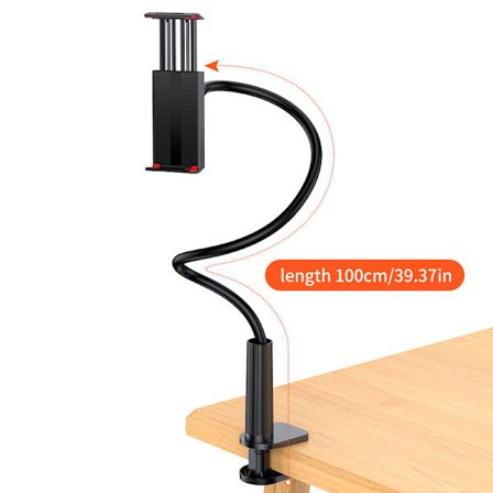 ING Bord Seng Mobiltelefon og Tablet Holder, Seng Mobiltelefon Holder, Spiral Base (sort 100CM)
