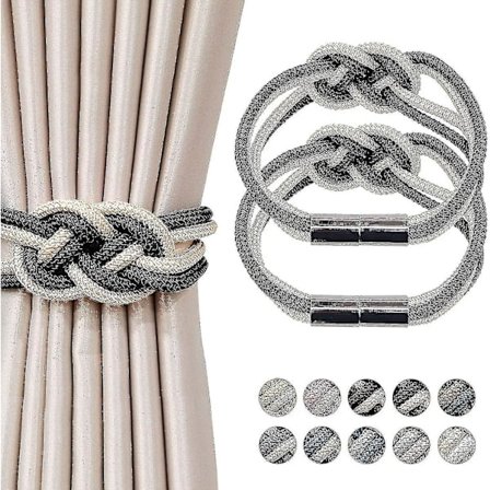 2-pakks sterke magnetiske gardinholdere - svart og beige