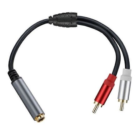 6,35 mm 1/4 tuuman naaras - 2 RCA uros jakajat stereo adapteri jatkojohto