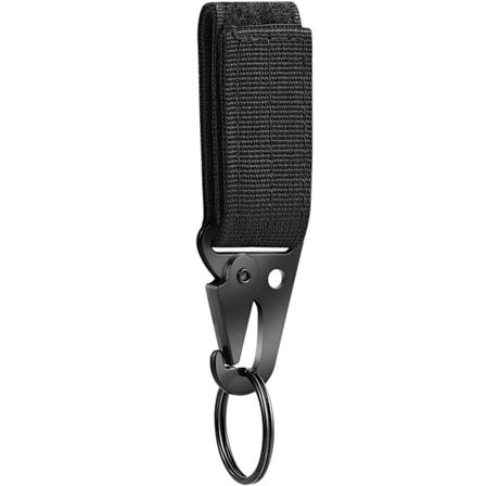 Karbiinikoukku avainrenkaalla - musta