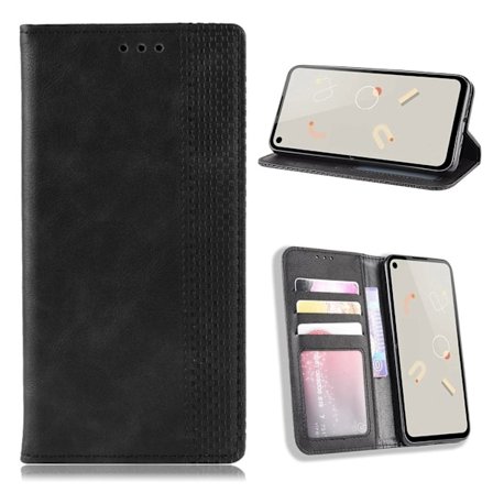 Bofink Vintage Google Pixel 4a læder etui - Sort