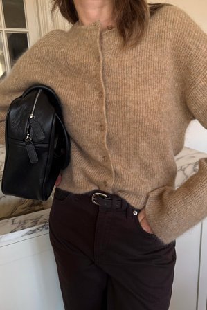 Premium Selection Cardigan en maille de mohair mélangé - Pulls en maille - Beige - S