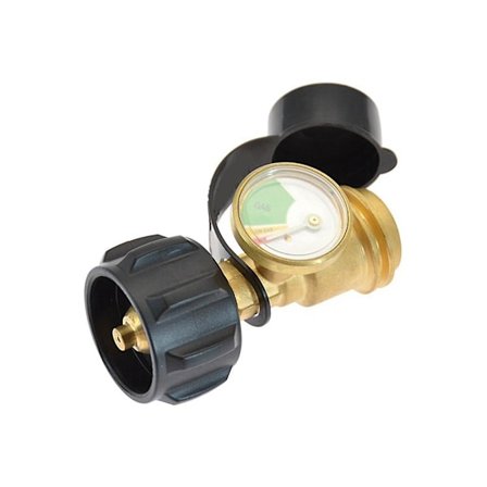 Utomhus Gas Tank Inflation Converter med Luminous Trycksynlig Mätare Mässingflaska Cylinderanslutning