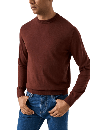 Eton Stickad Crew Neck Tröjor Herr Röd M