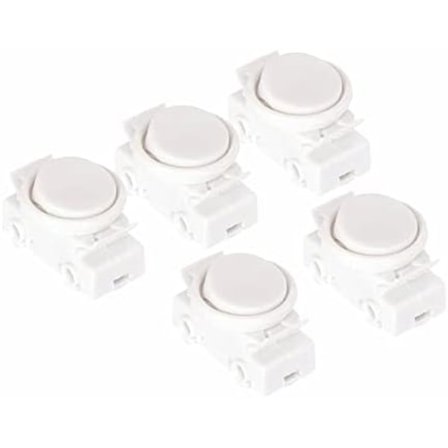 OJ-336 5-pak 2A 250V Flushmonteret Vippekontakt med Ring og Vippe Hvid