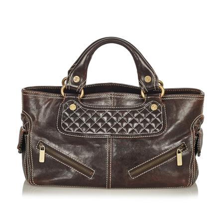 Celine Vintage, Pre-owned Boogie Leather Handbag Bruin, Dames, Maat:ONE Size
