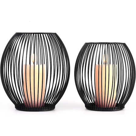 Mat Sort Metal Tråd Lysestager