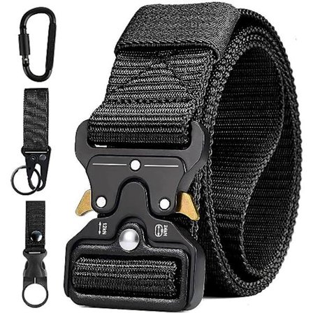 Taktisk herrebelte, militærstil tungt nylon arbeidsbelte med hurtigutløsende metallspenne