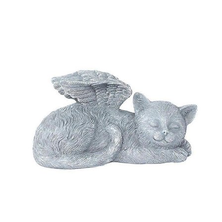 Kattens engel minnestatue, engleminnesmerke for katt plassert innendørs