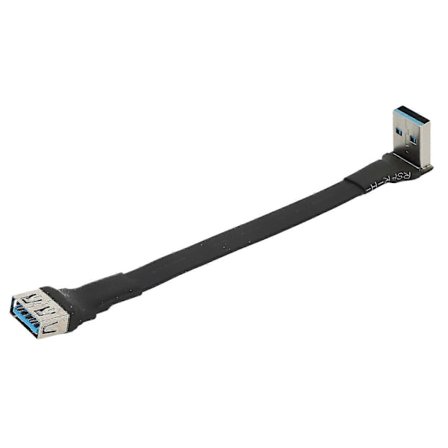 Usb 3.0 Kabel Fladt Usb Forlængerkabel Han til Hun Datakabel Retvinklet 90 Grader Usb3.0 Forlænger