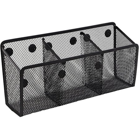Magnetisk penholder, netopbevaringskurv med ekstra stærk magnet til køleskab, whiteboard, skabstilbehør, kontorartiklerorganisator