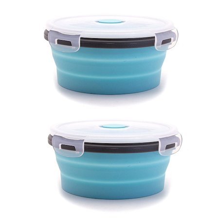 2 kpl Kokoontaittuva ruokalaatikko / säilytyslaatikko silikoni 500 ml